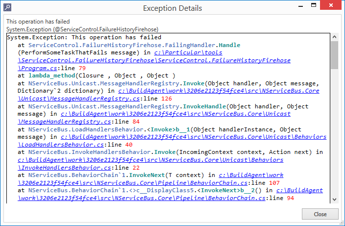 Stack trace coloring