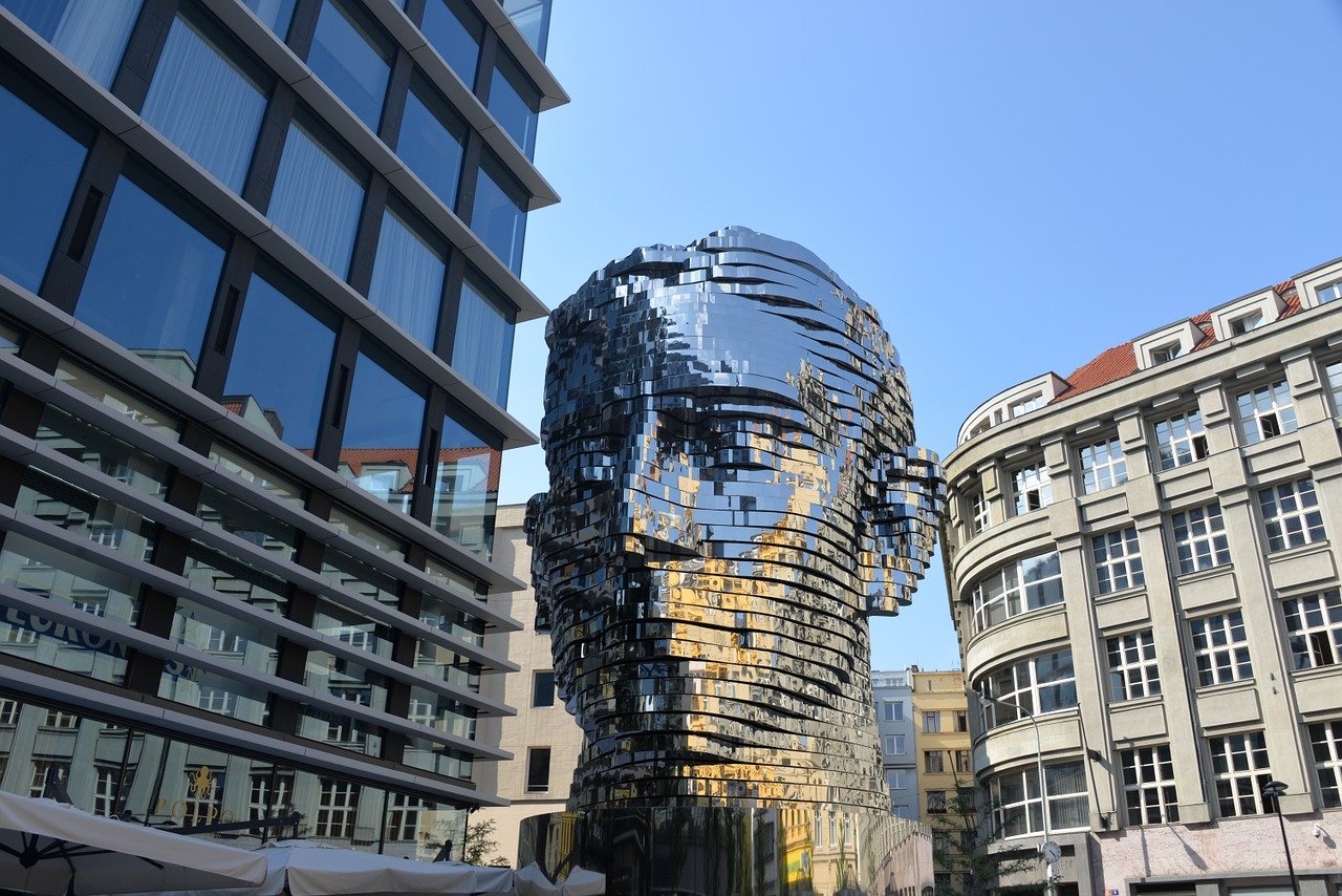 Statue of Franz Kafka in Prague, Czech Replubic