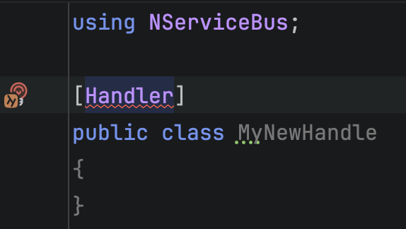 Empty class decorated with Handler attribute